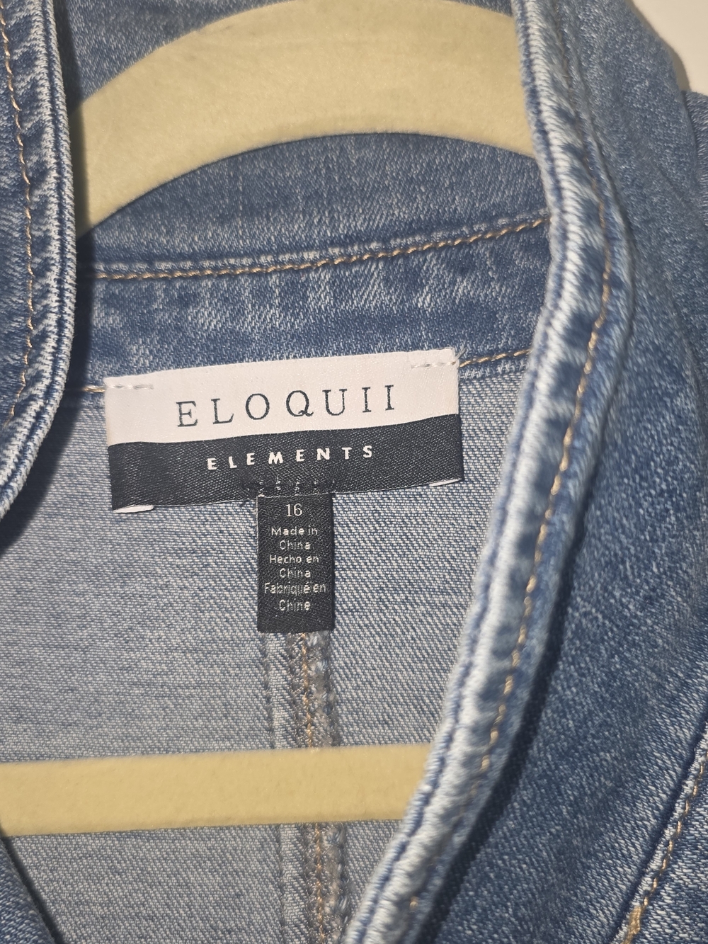 Eloquii Blue Denim Button-Front Dress - Picture 3 of 5